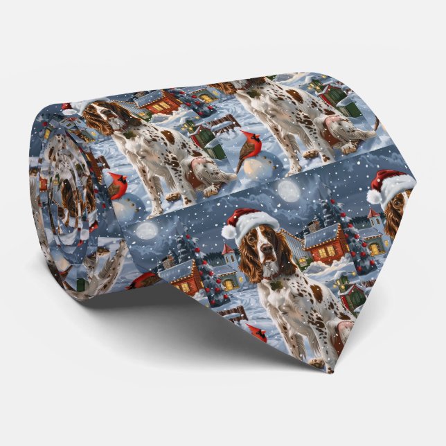 English Setter Winter Wonderland Christmas Joy Krawatte (Gerollt)