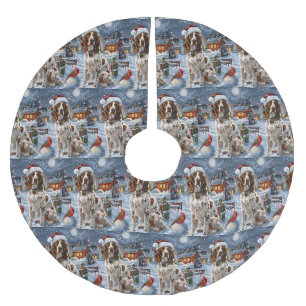 English Setter Winter Wonderland Christmas Joy Polyester Weihnachtsbaumdecke