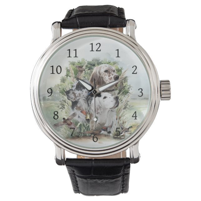 English Setters Armbanduhr (Vorderseite)