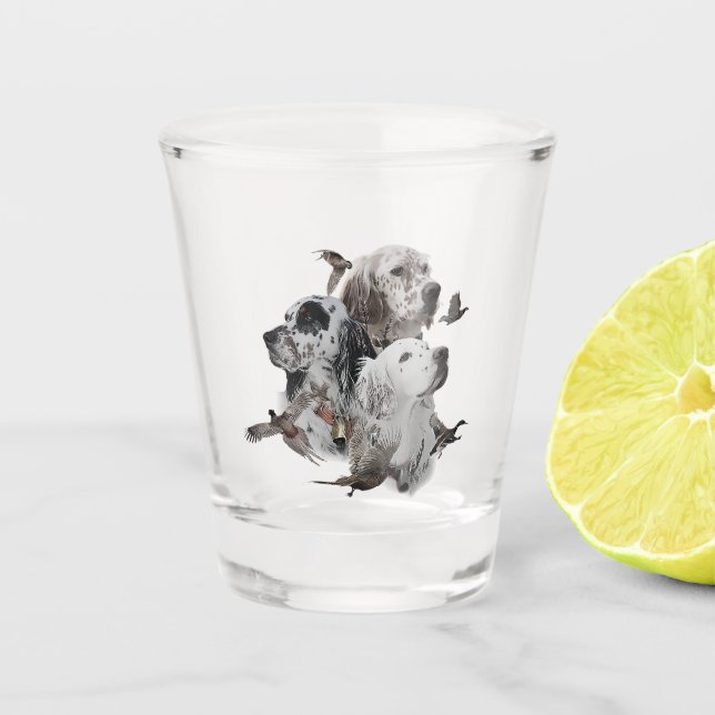 English Setters Schnapsglas (Vorderseite)