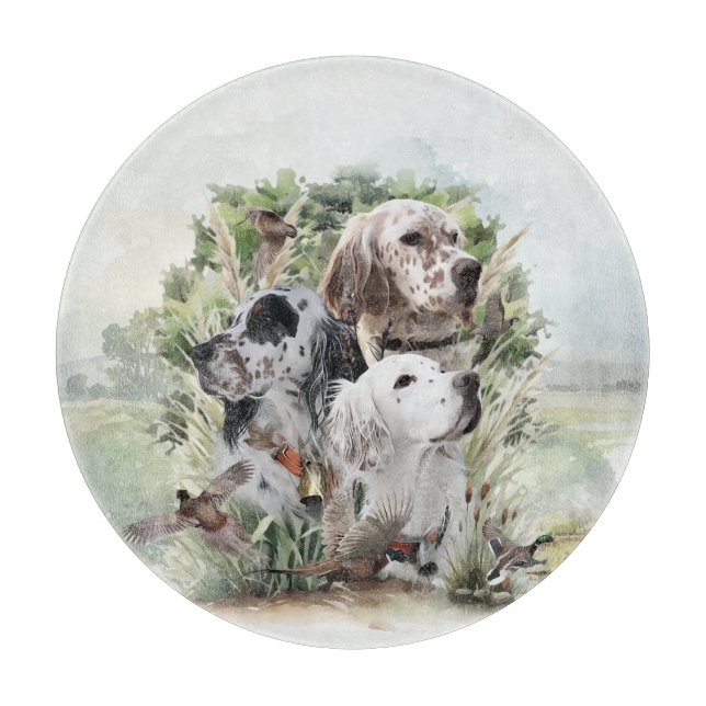 English Setters Schneidebrett (Vorderseite)