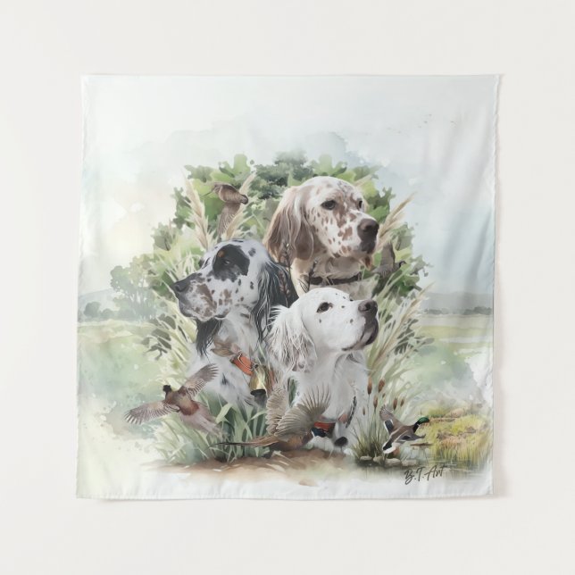 English Setters Wandteppich (Vorderseite)