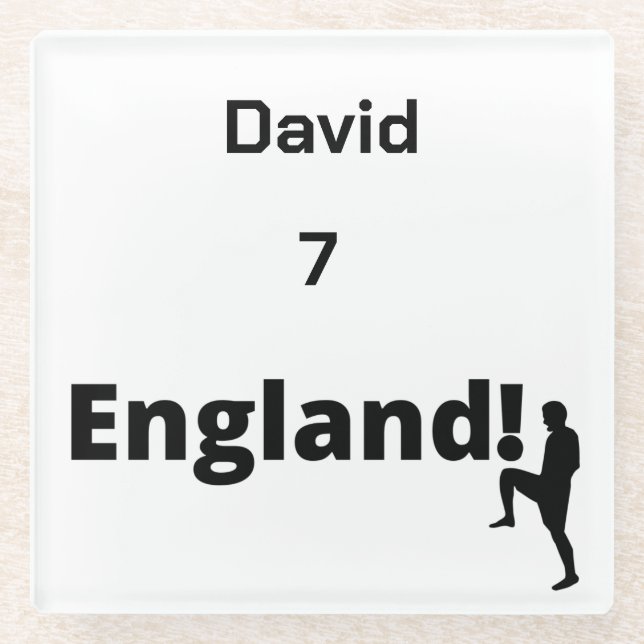 English Soccer Player anpassbar Glasuntersetzer (Vorderseite)