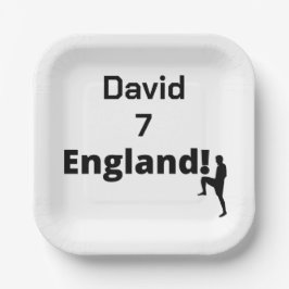 English Soccer Player anpassbar Pappteller