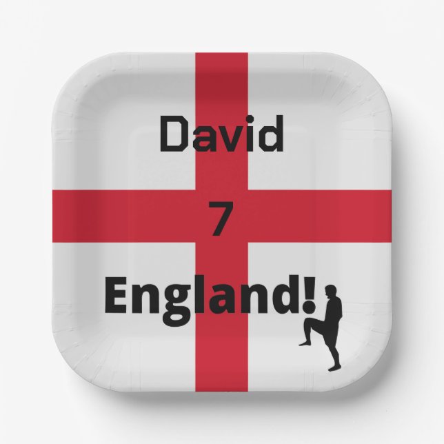 English Soccer Player anpassbar Pappteller (Vorderseite)