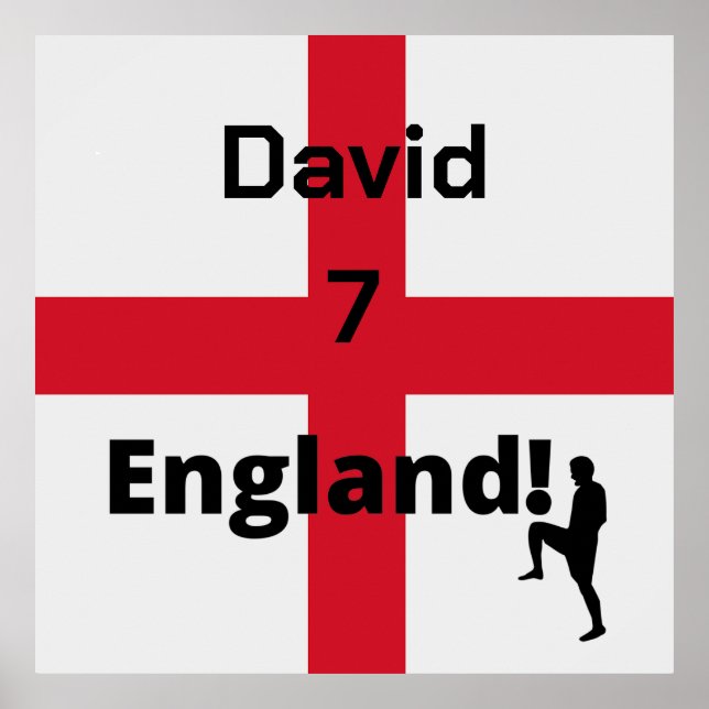English Soccer Player anpassbar Poster (Vorne)