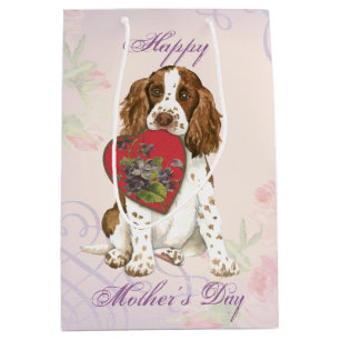English Springer Heart Mama Mittlere Geschenktüte
