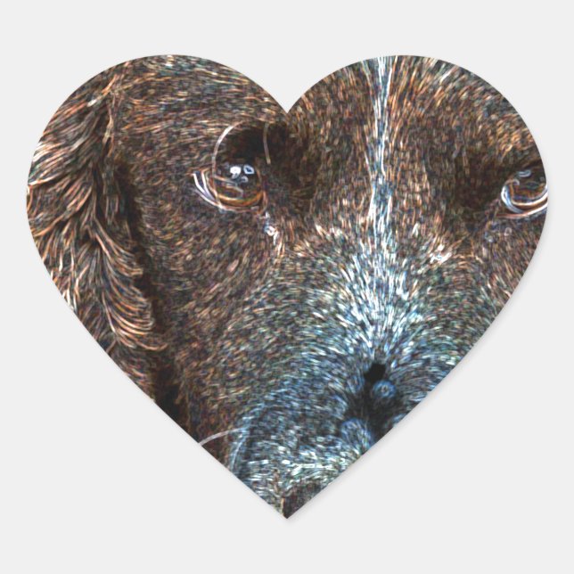 English Springer Herz-Aufkleber (Vorderseite)