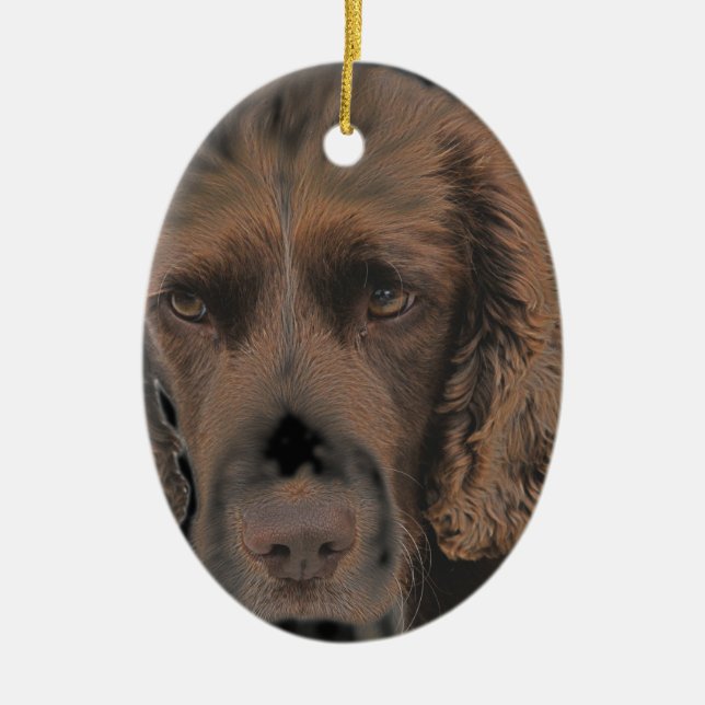 English Springer Hunde Keramik Ornament (Vorne)