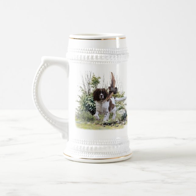English Springer Spanel Bierglas (Links)