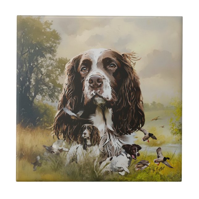 English Springer Spanel Fliese (Vorderseite)