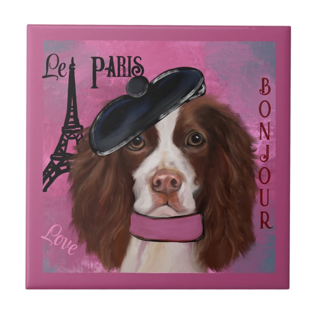 English Springer Spanel Fliese (Vorderseite)
