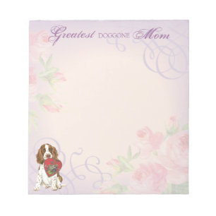 English Springer Spanel Herz Mama Notizblock