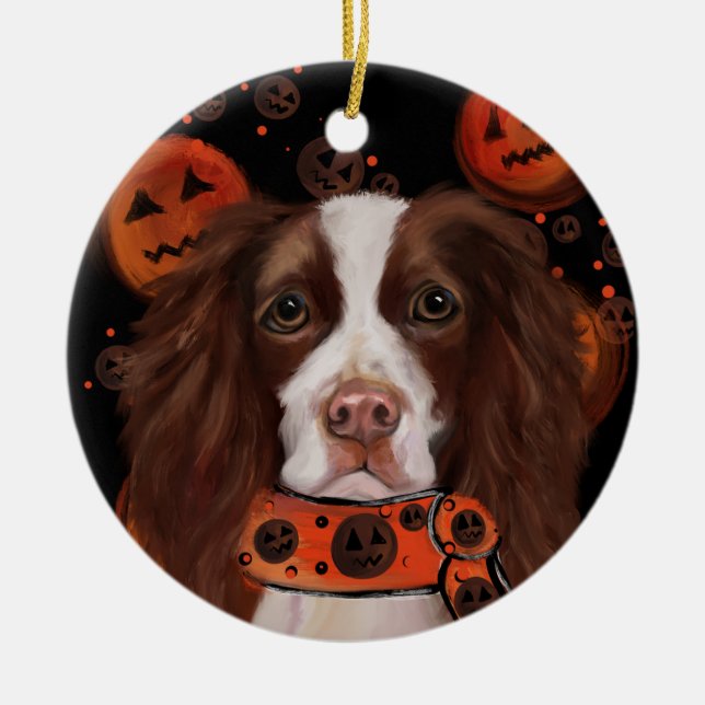 English Springer Spanel Keramik Ornament (Vorne)