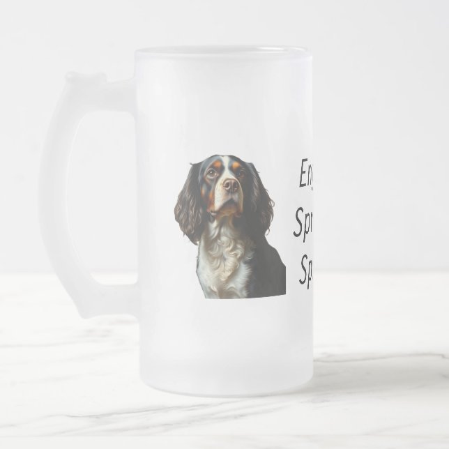 English Springer Spanel Mattglas Bierglas (Links)