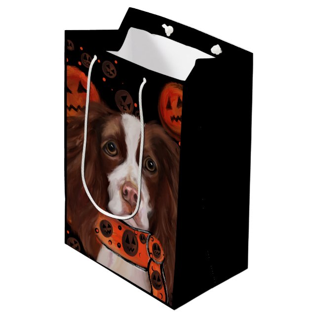 English Springer Spanel Mittlere Geschenktüte (Vorderseite Schrägansicht)