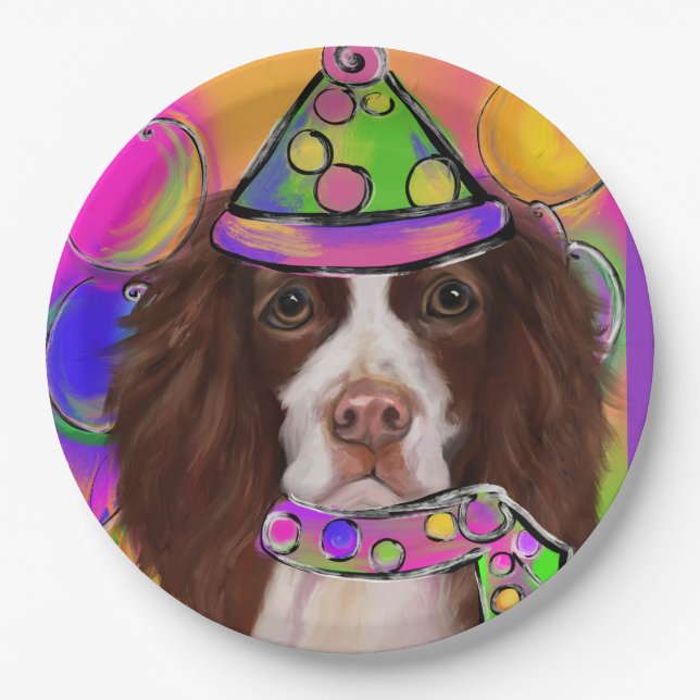 English Springer Spanel Pappteller (Vorderseite)