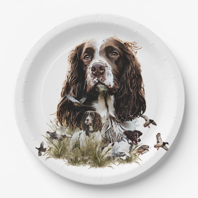 English Springer Spanel Pappteller (Vorderseite)