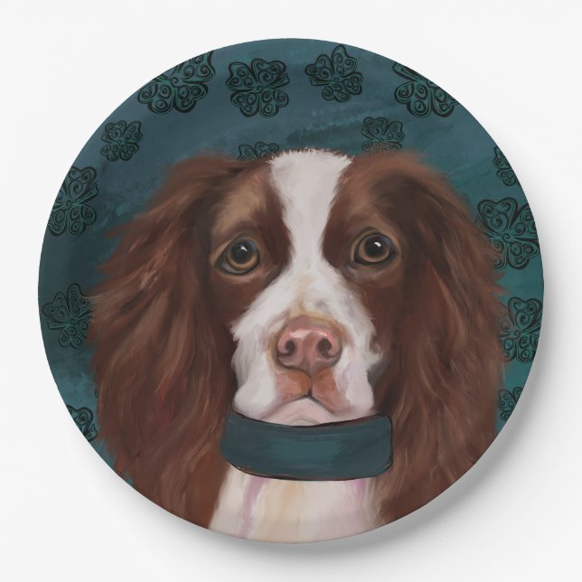 English Springer Spanel Pappteller (Vorderseite)