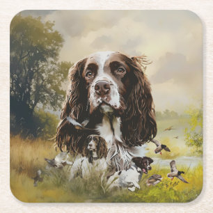 English Springer Spanel Rechteckiger Pappuntersetzer