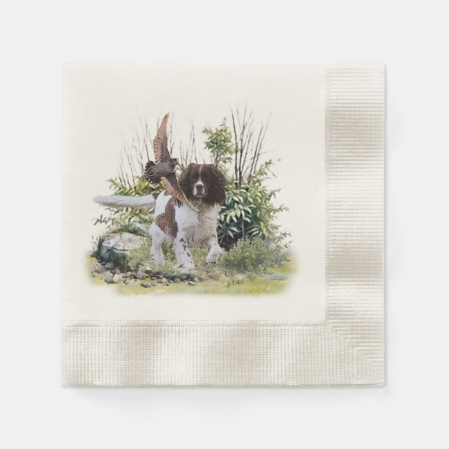 English Springer Spanel Serviette (Vorderseite)