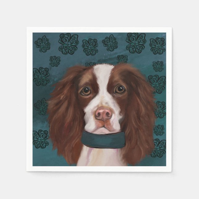 English Springer Spanel Serviette (Vorderseite)