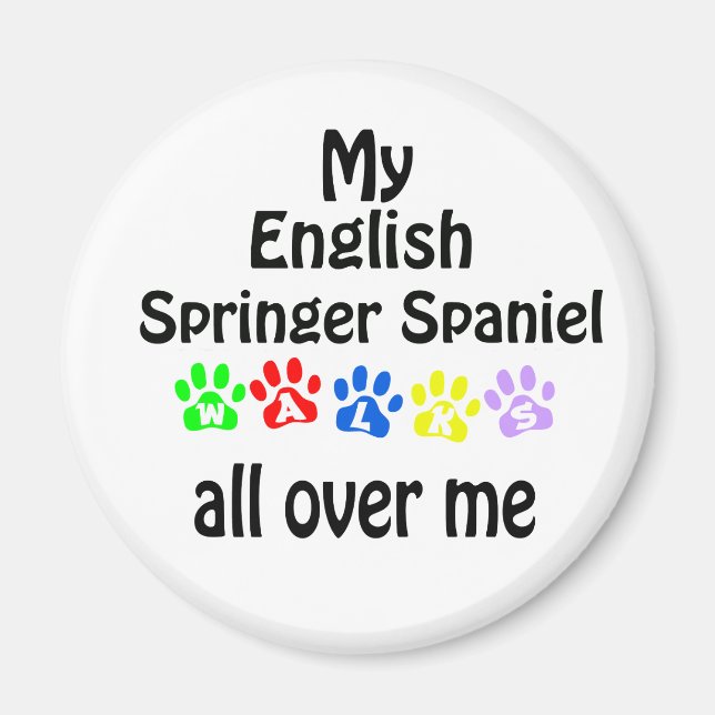 English Springer Spanel Walks Design Magnet (Vorne)