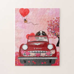 English Springer Spaniel Auto Herzen Valentinstag