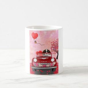 English Springer Spaniel Auto Herzen Valentinstag  Kaffeetasse