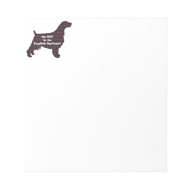 English Springer SPANIEL BESTE FREUNDIN Notizblock (Vorderseite)