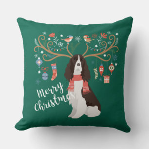 English Springer Spaniel Christmas Reindeer Dog Kissen