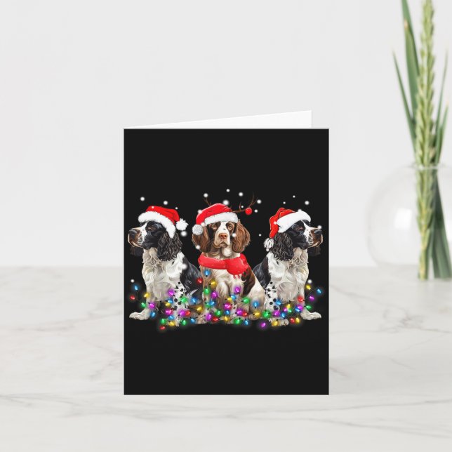 English Springer Spaniel Dog Christmas Matching Fa Karte (Vorderseite)