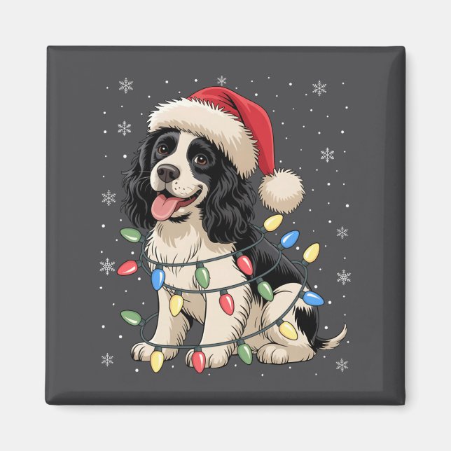 English Springer Spaniel Dog Christmas Tree Lights Magnet (Vorne)