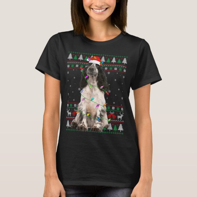 English Springer Spaniel Dog Christmas Ugly Sweate T-Shirt (Vorderseite)
