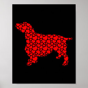 English Springer Spaniel Dog Niedliche Silhouette Poster