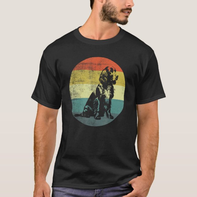 English Springer Spaniel Dog Retro Design T-Shirt (Vorderseite)