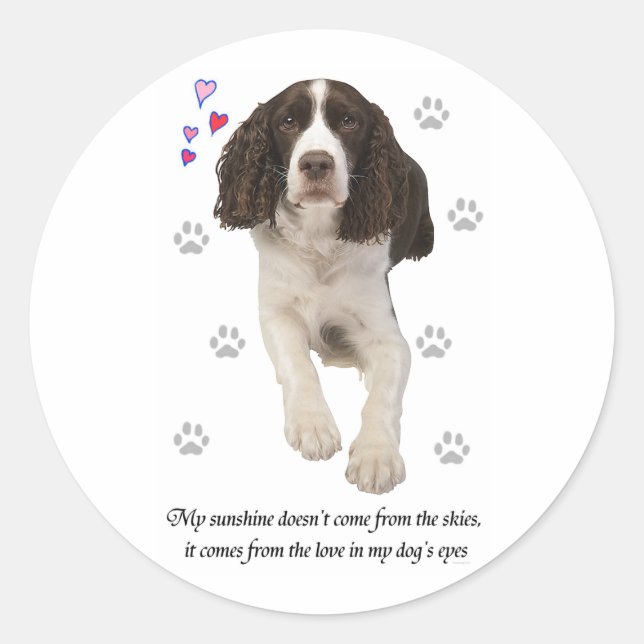 English Springer Spaniel Dog Runder Aufkleber (Vorderseite)