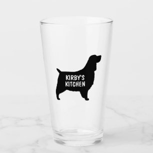 English Springer Spaniel Dog Silhouette Custom Glas