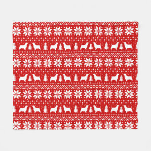 English Springer Spaniel Dog Silhouetten Weihnacht Fleecedecke