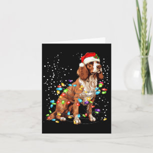 English Springer Spaniel Dog Weihnachtslicht Weihn Karte
