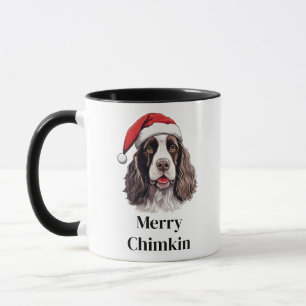 English Springer Spaniel Dog Weihnachtsmannmütze W Tasse