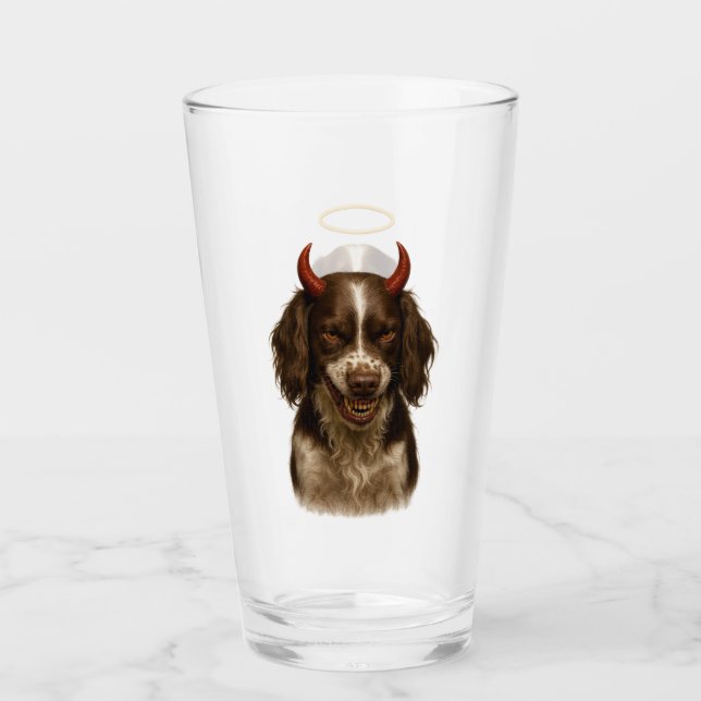 English Springer Spaniel Engel / Teufel Glas (Vorderseite)