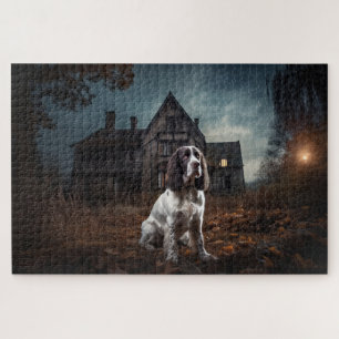 English Springer Spaniel Halloween Gruselig