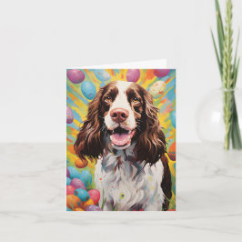 English Springer Spaniel Happy Oaster Karte