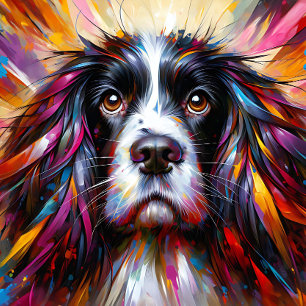 English Springer Spaniel Hund Acryl-Kunst Druck