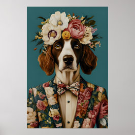 English Springer Spaniel In Suit Poster, Springer Poster