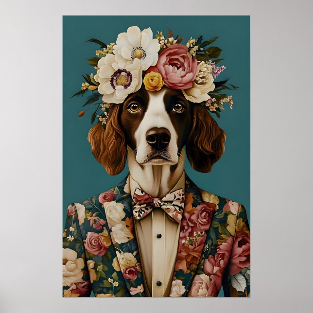 English Springer Spaniel In Suit Poster, Springer Poster (Vorne)