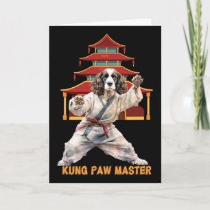 English Springer Spaniel Karate Martial Arts Hund Karte