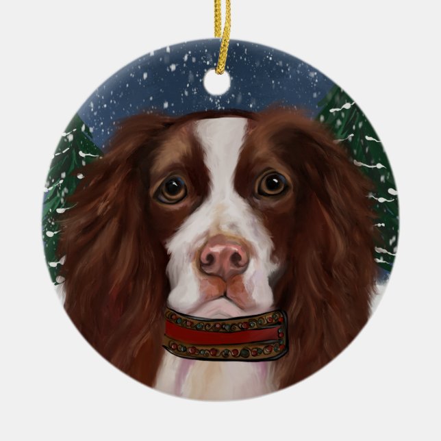 ENGLISH SPRINGER SPANIEL KERAMIK ORNAMENT (Vorne)