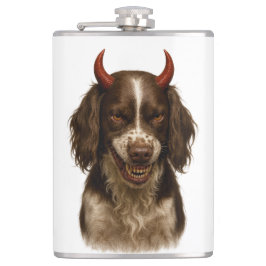English Springer Spaniel naughty Devil Hip Flask Flachmann